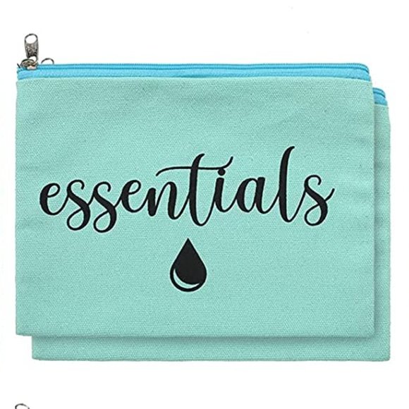 NWOT Women’s Makeup Accessory Sky Blue Cosmetic Bag With Fun Saying-Essentials - Picture 1 of 13